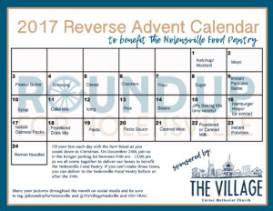Reverse Advent Calendar - Food